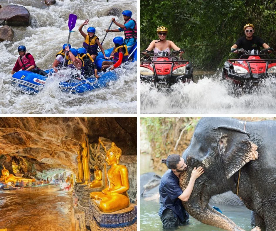 Phuket White Water Rafting Tour (Rafting , Zipline , ATV , Elephant Trekking , Elephant Bathing)