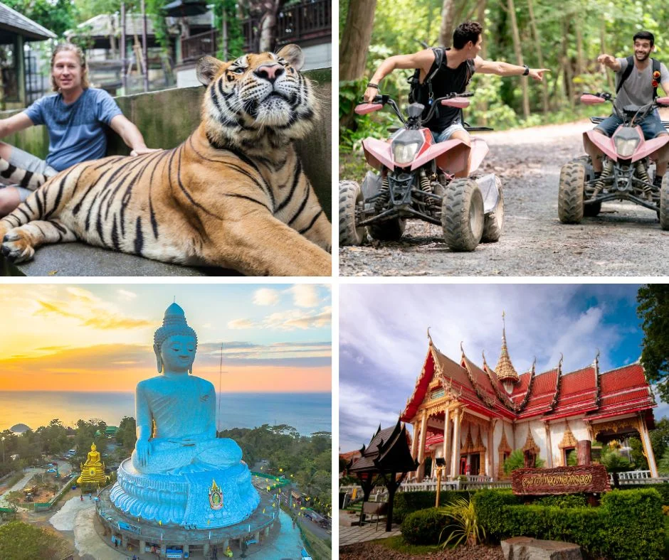 Phuket City Tour & Tiger Experience (ATV , Elephant Trekking , Chalong Temple , Big Buddha , Cashew nut factory)