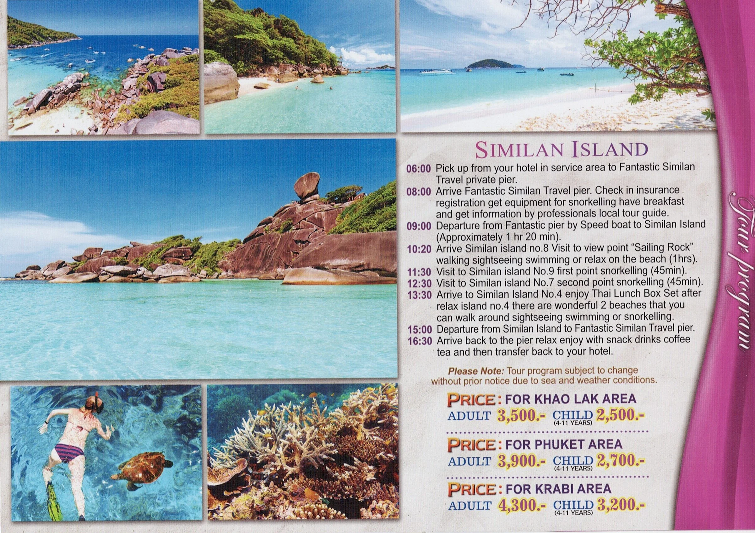 Similan Island One Day Trip by speedboat