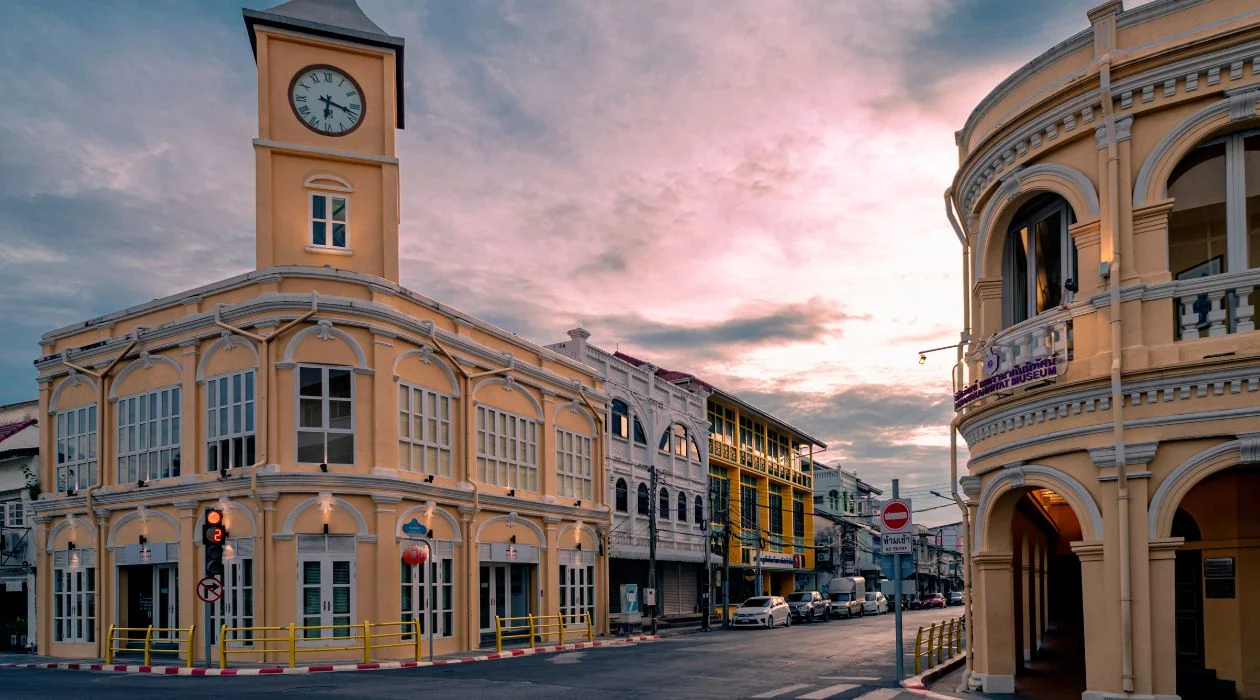 Phuket Old Town , The beautiful Sino-Portuguese architecture of Phuket Island