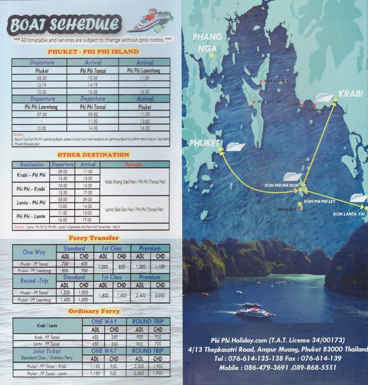 Ferry Ticket to Phi Phi Island (One way / Round trip)